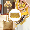 Polyester Braided Metallic Lace Trim with Metal Flat Round Tassel OCOR-WH0082-537B-5