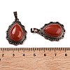 Natural Red Jasper Teardrop Pendants G-K363-01R-01-3