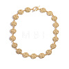 Vintage Alloy Textured Coin Link Chain Necklaces with OT Clasps for Women FS-WG489F5-01-4