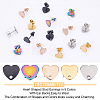 30Pcs 5 Colors Ion Plating(IP) Heart Shape 304 Stainless Steel Stud Earring Findings EJEW-DC0001-01-4