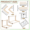 Beech Wooden Embroidery Hoop Holder Stand AJEW-WH0410-86-3