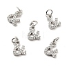 Brass Micro Pave Clear Cubic Zirconia Pendants KK-E015-27P-1