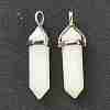 Natural White Jade Pointed Pendants G-M378-01P-A12-2