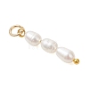3Pcs 3 Styles Natural Cultured Freshwater Pearl Beaded Pendants PALLOY-JF05093-4