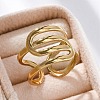 304 Stainless Steel Open Cuff Rings for Women RJEW-F174-03G-3