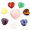 Mixed Natural Gemstone Healing Love Heart Stones Ornaments Set PW-WG36787-02-2