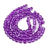 Frosted Transparent Glass Bead Strands X1-GLAA-P065-8mm-15-5