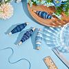 4 Rolls 4 Colors Tie-Dyed Round Cotton Cord WCOR-CY0001-03-4