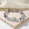 Chips Natural Fluorite Beaded Stretch Bracelets BJEW-JB01826-01-1