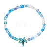 6Pcs Synthetic Turquoise & Non-magnetic Hematite Beads Stretch Bracelets BJEW-JB13432-4