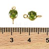 Brass Pave Cubic Zirconia Flat Round Connector Charms KK-P347-01G-03-4
