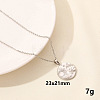 Vintage Stainless Steel Flat Round Sun Moon Pendant Necklaces ZQ4868-3-1