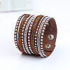 9-row Suede Cord & Rhinestone & Alloy Rivet Wrap Bracelets WG9BE7D-09-1