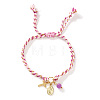 Brass & Natural Amethyst Charm Bracelets TC3588-9-1
