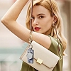PU Leather & Iron Mirror Keychains HJEW-YW00545-05-6