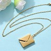 304 Stainless Steel Envolope Pendant Necklaces for Women NJEW-U037-01C-G-1