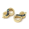 Brass Micro Pave Cubic Zirconia Lobster Claw Clasps KK-K385-010G-3