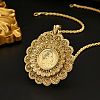 Zinc Alloy Hollow Flower with Human Pattern Big Pendant Necklaces for Women FS-WGB43BA-01-4