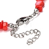 Dyed Natural Freshwater Shell Nuggets Beaded Anklets AJEW-AN00746-01-5