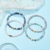 Natural Mixed Gemstone Round Beaded Stretch Bracelets BJEW-JB10234-2