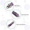 Fashewelry 12Pcs Bullet Natural Amethyst Pendants G-FW0001-11-11
