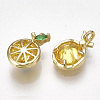 Brass Cubic Zirconia Charms KK-S348-323-2