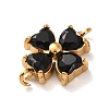 304 Stainless Steel Pave Cubic Zirconia Flower Links Connector Charms STAS-T026-03A-01G-2