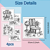 4Pcs 4 Styles PVC Stamp DIY-WH0487-0010-6
