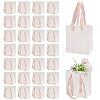 30Pcs Paper Gift Tote Bags with Pink Ribbon ABAG-GL0001-12-1