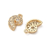 Brass Micro Pave Clear Cubic Zirconia Charms KK-P355-01C-G-2