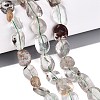 Natural Green Lodolite Quartz/Garden Quartz/Green Phantom Quartz Beads Strands G-N362-15A-01-1