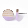 Transparent Resin & Wood Stud Earrings EJEW-N017-003A-D03-3