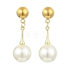 Shell Pearl Beads Dangle Stud Earrings EJEW-JE07033-2