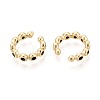 Brass Pave Cubic Zirconia Cuff Earrings EJEW-T049-03A-G-3