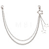 Iron Double Layer Curb Chain Hollow Star Char Pants Chains for Men Women WGF9380-01-5