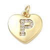 Brass Micro Pave Clear Cubic Zirconia Pendants KK-D229-01G-16-1