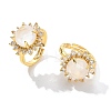 Sunflower Natural Quartz Crystal Finger Rings RJEW-B113-03G-07-4