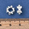 Brass Micro Pave Clear Cubic Zirconia European Beads KK-D110-03S-2