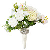 1Pc Plastic & Alloy & Polyester & Rhinestone Flower Bouquet Ribbon DIY-FG0010-32-6