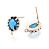 Brass Stud Earring Findings KK-S365-004B-2