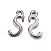 Gunmetal Plated Alloy Letter Pendants LS-PALLOY-J718-01B-S-1