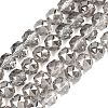Electroplate Transparent Glass Beads Strands GLAA-H040-01D-1