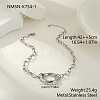 304 Stainless Steel Irregular Oval Pendant Necklaces for Women FS-WG50FE5-05-1