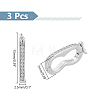   3Pcs Sterling Silver Cubic Zirconia Twister Clasps STER-PH0001-58-2