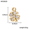 304 Stainless Steel Pave Cubic Zirconia Pendants STAS-OY016-35G-2