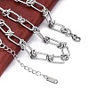 304 Stainless Steel Oval Knot Link Chain Necklaces for Women Men NJEW-P321-02P-2