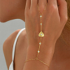 Brass Micro Pave Clear Cubic Zirconia Link Ring Bracelets ET2209-7