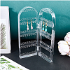 PS Plastic Earring Display Folding Screen Stands with 2 Folding Panels ODIS-WH0043-142B-02-3