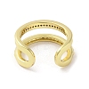 Real 18K Gold Plated Brass Micro Pave Cubic Zirconia Open Cuff Rings RJEW-M170-06G-01-3