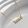 925 Sterling Silver Micro Pave Clear Cubic Zirconia Rectangle Pendant Necklaces for Women NJEW-D316-02G-2